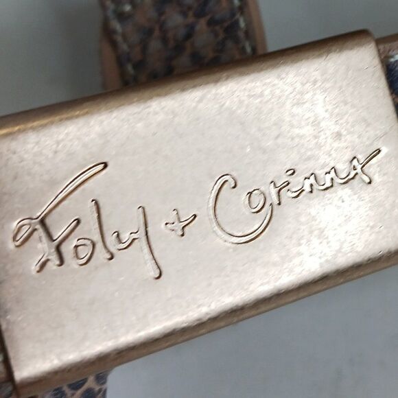 Foly + Corina Women's Crossbody Bag Snake Skin Leather Cream - Picture 4 of 13